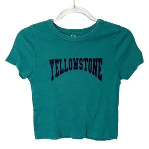 Yellowstone‎ Teal Ribbed Baby Graphic T